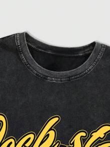 ROMWE MEN Street Life Men's Gothic Cross Print Distressed Sleeveless Tank Top - Black - View 3