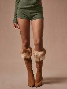 MUSERA Pantalones cortos de talle bajo de punto microfibra Y2K para primavera y verano