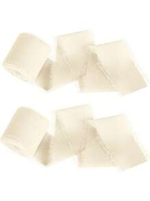SHEIN 1/2/3 Stück 4cm x 500cm Chiffon Schleife - Weiche dekorative Stoffbänder für Geschenkverpackung, Hochzeitsdekoration, Sträuße, Geburtstagsparty, Blumenarrangements, DIY-Basteleien, Weihnachtsschleifen, Geschenkverpackung für Feiertage (Champagner Gold, Elfenbein, Weiß)