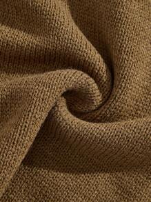 ROMWE MEN Street Life Men's Valentine's Day Contrast Color Heart Shape Distressed Fringe Trim Sweater - Brown - View 3