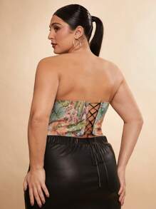 SHEIN BAE Eleganter schwarzer Jacquard-Fischgrätmuster-BH in Große Größen, geeignet für Dates, Nachmittagstee, Partys, Strickoberteil, Korsett, Bluse, T-Shirt, Grundoberteil, Frühlingskleidung, dezente Kleider, Sommeroutfits, Arbeitskleidung, Valentinstag, Hohlmuster, Tierdruck, Sexy, Y2K, Off-Shoulder Oberteil - Verschiedenfarbig - Übersicht 6