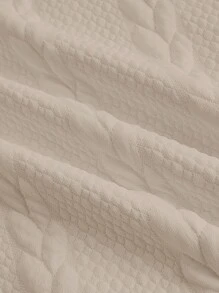 Manfinity Mode Áo nỉ chui đầu cổ đứng tay dài màu trơn cho nam, mùa thu/đông - Màu Khaki - Xem 5