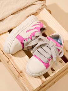 男童舒适时尚休闲轻便校园运动鞋，夏季和秋季 - 粉色 - 查看 2