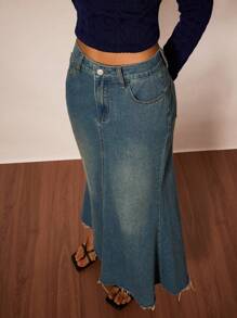 Forever 21 Women's Denim Mini Skirt, Casual And Fashionable For Everyday Wear - Blue - View 6