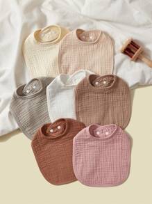 7 件装 女婴纯棉毛巾布围兜，柔软口水巾，粉色 - 彩色 - 查看 2