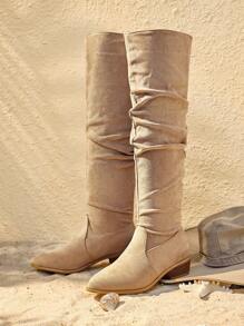 Styleloop Western Cowgirl Embroidery Equestrian Boots, Chelsea Riding Boot, New Ladies Summer Style For Christmas And New Year Holiday Vibe Fall And Winter - Khaki - View 1