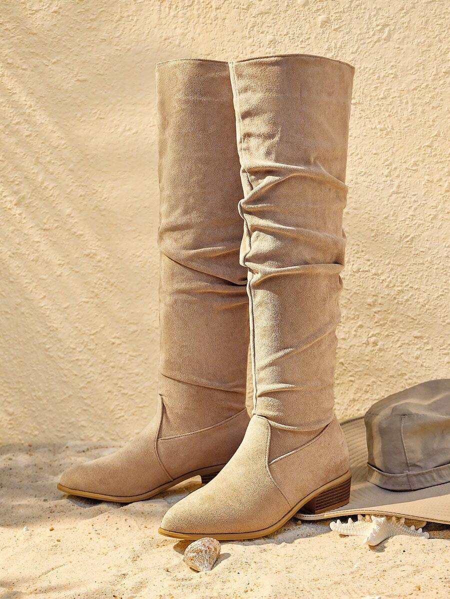 Styleloop Western Cowgirl Embroidery Equestrian Boots, Chelsea Riding Boot, New Ladies Summer Style For Christmas And New Year Holiday Vibe Fall And Winter - Khaki - View 1