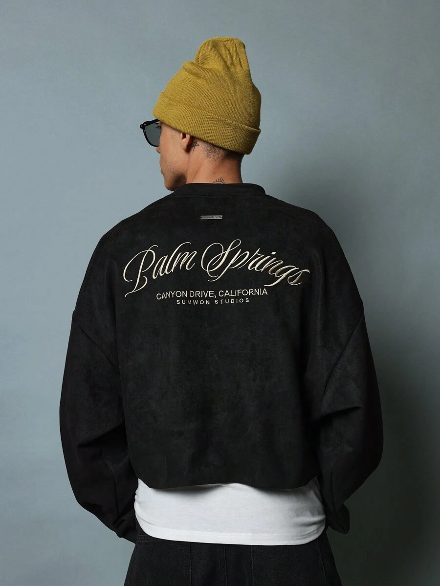 SUMWON Casual Soft Suedette Long Sleeve Fashion Sweatshirt Workout Athletic Sporty Winter Fall Athleisure Workout Gym Running Everyday - Black - View 1