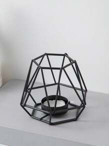 1pc Geometric Candle Holder, Minimalist Iron Candle Stand For Desk