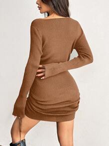 Flirla Women's Open Front Shoulder-Exposing Fitted Solid Color Casual Cardigan, Stylish Daily Wear