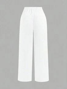 SHEIN Clasi Pantalon De Costume À Jambes Droites Pour Femmes De Grande Taille