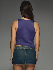 MISSGUIDED 针织深褶领无袖上衣 - 藍色 - 查看 2