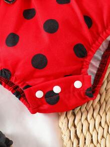 SHEIN Playful Pals Body graphique coccinelle pour nouveau-né, combinaison bébé mignonne et avec serre-tête, été
