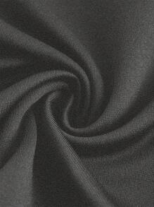 SHEIN Essnce 3 件套女士运动套装、罗纹立领半拉链长袖 T 恤、运动胸罩吊带背心、高腰紧身裤、女士深灰色服装套装、深灰色紧身裤、深灰色紧身胸衣上衣、工装裤 - 深灰色 - 查看 12