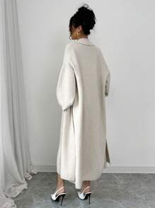 Chiquease 2pcs Loose Long Cardigan And Slip Dress Set - White - View 2