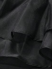 DAZY Vestido largo de malla para mujer para primavera/verano, vestido de cóctel elegante con volantes para el Día de San Valentín