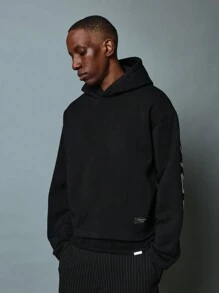 SUMWON Sudadera con capucha de estilo colegial urbano con diseño de tres estrellas y estampado en la espalda, de peso pesado y estilo relajado, para streetwear