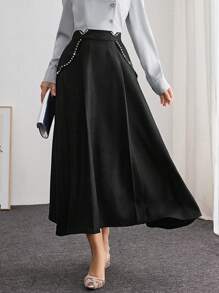 Modelyn Elegant Fashion Diamond-Studded Skirt For Women Maxi Fall Cloth For Women - Black - View 5