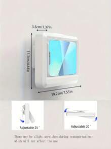 1pc Waterproof Shower Phone Holder With 360° Rotation - Touchscreen-Friendly Bathroom & Kitchen Wall Mount For IPhone, All Phones - Hands-Free Stand For Watching Movies, Listening To Music, Browsing Social Media While Bathing Or Cooking