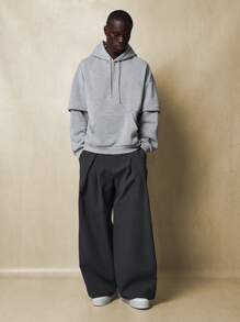 SUMWON Sudadera con capucha de capa doble premium, prenda deportiva y casual de uso diario, de tela doble y diseño cómodo, para otoño e invierno