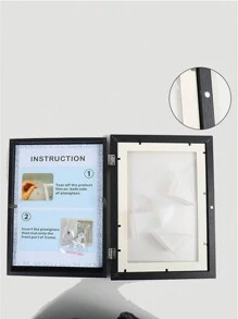 SHEIN 1pc, Wooden Oil Painting Storage Box With Flip Cover Art Frame Opening Artwork Picture Frames Changeable Artwork Display Storage Frames For Drawing Crafting Bedroom Accessories Room Decoration, Magnetic Flip Cover Photo Frame Valentine's Day, Valentines Wed