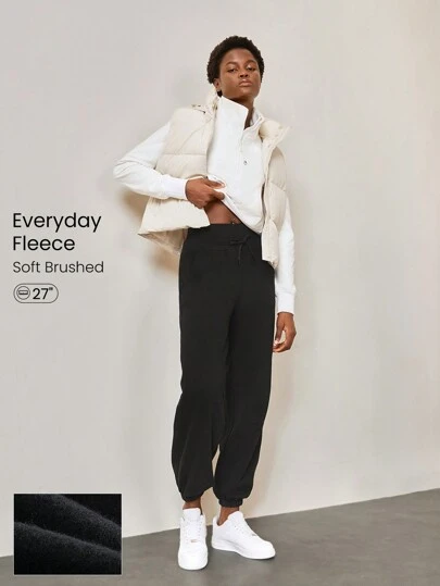 GLOWMODE 日常羊毛可调节抽绳宽松合身慢跑裤带侧袋日常休闲秋冬