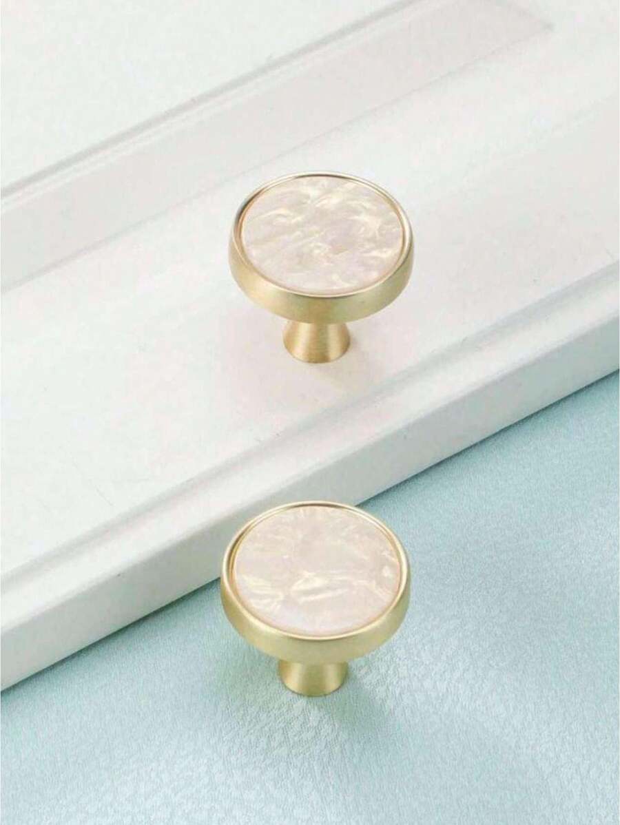 2/4 件简约风格锌合金橱柜抽屉门把手，家具五金，家居装饰，厨房装饰，客厅装饰 - 白色 - 查看 1