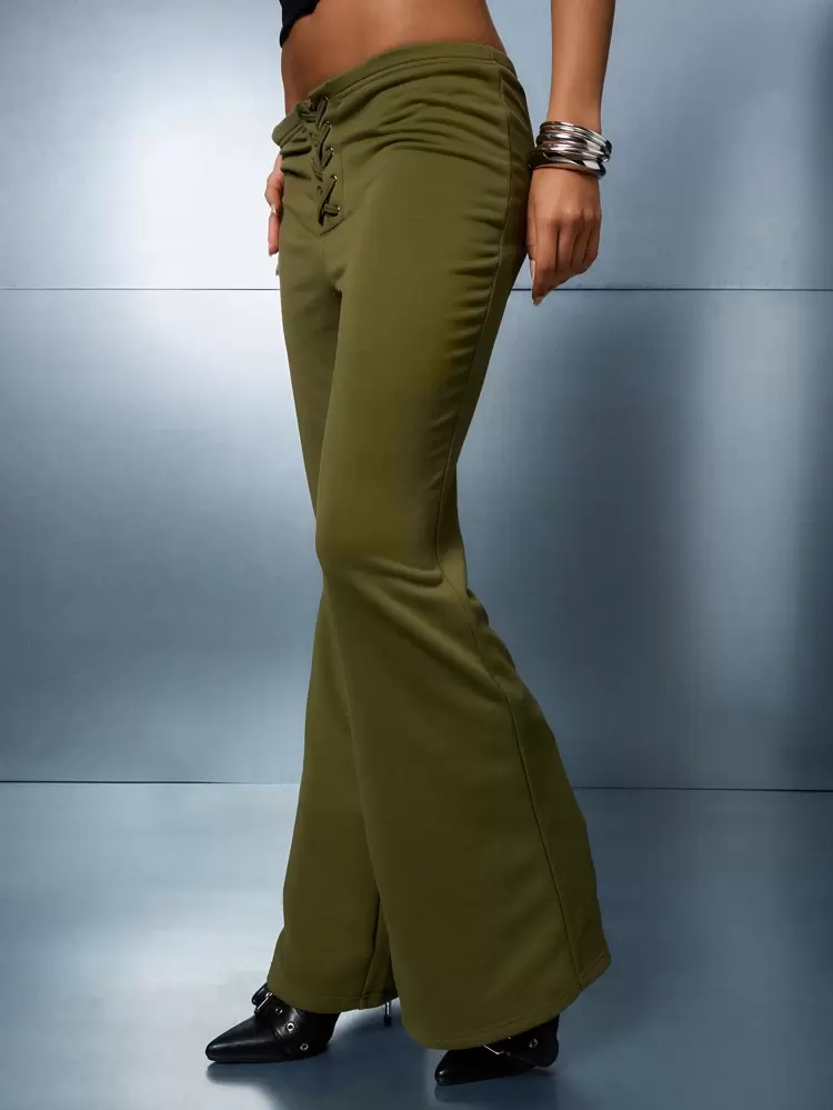 SUMWON WOMEN Bell Bottom Yoga High Waist Retro Style Sweatpants