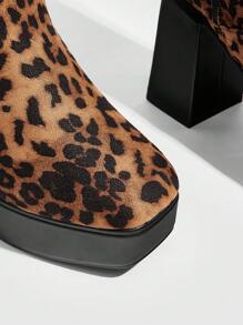 CUCCOO GRLICON 女士豹纹过膝靴，Y2K、朋克、机车风、酷女孩风格，适合万圣节、圣诞节、派对 - 黃色 - 查看 10