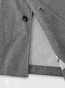 Manfinity Homme Plus Size Men's Casual Simple Plain Coat, Everyday Wear