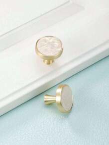 2/4Pcs Simple Style Zinc Alloy Cabinet Drawer Door Handle Knob, Furniture Hardware, Home Decorations, Kitchen Decor, Living Room Decor - White - View 3