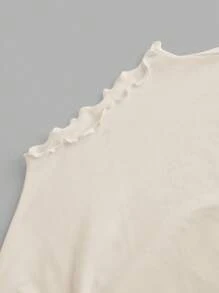 SHEIN EZwear 2 件套杏色和棕色休闲紧身长袖 T 恤，秋冬 - 彩色 - 查看 3