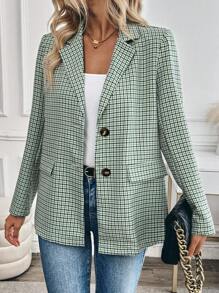 BizChic Loose Plaid Blazer, Minimalist Fashion Casual Everyday Wear