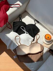 Comfortcana 4 件套女士内置衬垫胸罩短款上衣，夏季穿着 - 彩色 - 查看 10