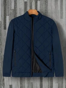 Manfinity Homme Plus Size Men's Plain Coloured Short Sleeve Pocket Casual Jacket