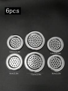 6/4/3/2 件不锈钢水槽排水过滤器套件，毛发收集塞 - 通用防堵塞盖，适用于浴缸、淋浴、厨房水槽，易于安装，居家必备 - 銀色 - 查看 6