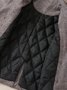 SHEIN Płaszcz flanelowy pikowany dla chłopca/dziewczynki, swobodny, odpowiedni do noszenia na zewnątrz i w stylowy sposób