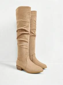 Styleloop Western Cowgirl Embroidery Equestrian Boots, Chelsea Riding Boot, New Ladies Summer Style For Christmas And New Year Holiday Vibe Fall And Winter - Khaki - View 5