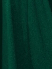 SHEIN Clasi Women's Solid Color Double-Breasted Elegant Cape Overcoat For Autumn/Winter - Green - View 5