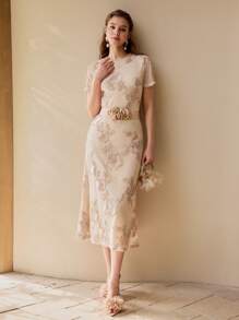 MOTF PREMIUM Top in rete con applicazioni e dettagli a contrasto - Rosa - Visualizzare 5