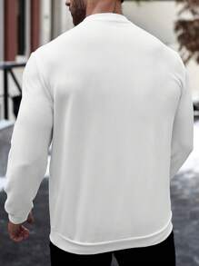 Manfinity Homme Sudadera casual de talla grande para hombre, de unicolor, para primavera