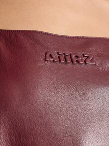 AiiRZ Square Neck PU Mini Dress With Branding - Burgundy - View 4