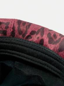 SHEIN SXY Leopard Print Beret Octagonal Hat Pumpkin Hat