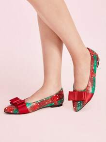 CUCCOO DOLLMOD Red Butterfly Decor Women Fashionable Elegant Commuting Flat Shoes Valentines