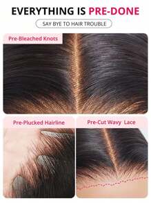 ALL READY WIG Peruka Bob z falowanymi włosami, wstępnie wybielona, wstępnie oskubana, wstępnie przycięta, topiona, 250% gęstości, 9x6, Wear&Go, bez kleju, spersonalizowana, luźna, falowana, 100% ludzkich włosów, 9AM HAIR