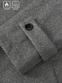 Manfinity Homme Plus Size Men's Casual Simple Plain Coat, Everyday Wear