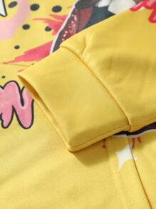 Manfinity Roghcode Men's Letter & Graphic Print Hooded Long Sleeve Sweatshirt - Multicolor - View 6