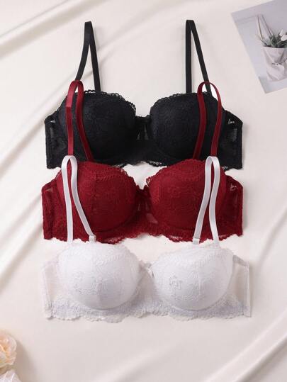 HautHeat 3-częściowy biustonosz damski z fiszbinami i nieusuwalnymi usztywnianymi miseczkami