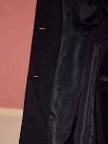 MOTF WOOL BOW DECOR HOURGLASS OVERCOAT - Black - View 10