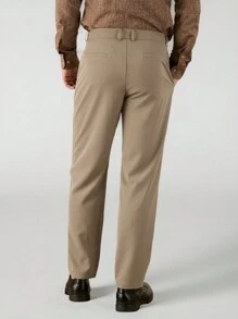 Manfinity VCAY Woven Men's Casual Straight Suit Pants - Green - View 3